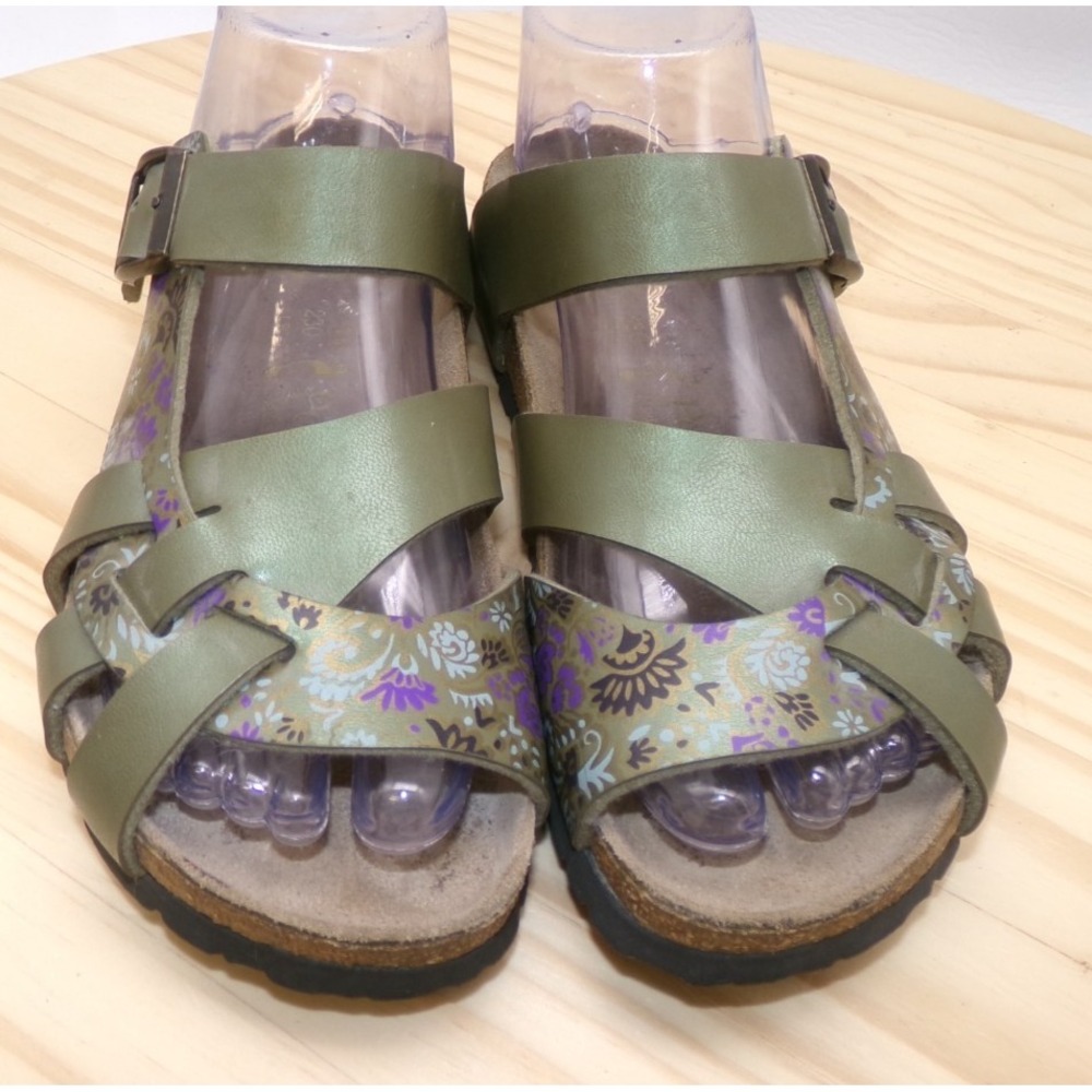 Papillio by Birkenstock Womens Pisa Sandals Size 5 Green Slip On Slides